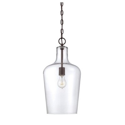 Franklin 20" Bronze Pendant with Clear Glass Shade
