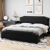 Bed Frame, Velvet Upholstered Platform Bed Frame with Riveted Decorative Headboard, No Box Spring Noiseless, Easy to Assemble - 4 of 4