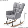 Rocking Chair, Teddy Upholstered Glider Rocker Chairs, Accent Chair Padded Seat with High Backrest Armchair for Living Room Bedroom - 3 of 4