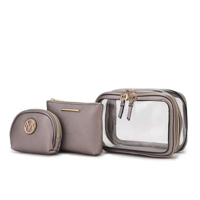 MKF Collection Laura Women's Cosmetic Punch 10 Pcs Sets, Small Travel Makeup Bag by Mia k
