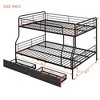 NicBex Full XL Over Queen Bunk Bed ,Metal Loft Bed with Guardrails and Ladder for Bedroom,Split Into 2 Beds,Black/White - 3 of 4