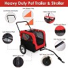 Munora 2-in-1 Pet Bike Trailer and Stroller with Canopy, Bicycle Cargo Wagon Trailer for Dogs and Cats, Red - 4 of 4