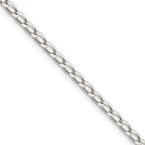 Black Bow Jewelry 3.2mm, Sterling Silver Solid Open Curb Chain Necklace - 1 of 4