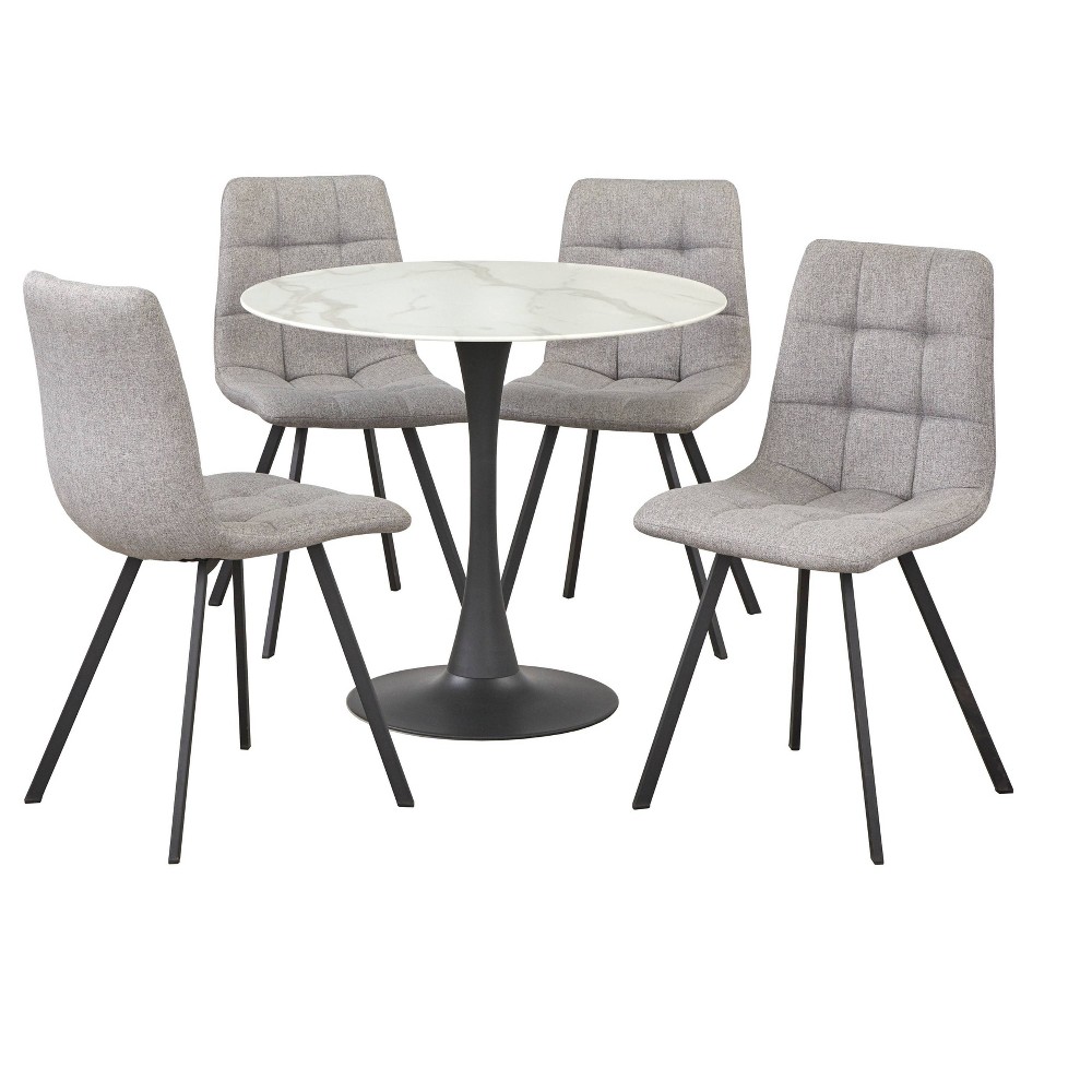 Photos - Dining Table 36" 5Pc Rho Round Dining Set Gray - Buylateral
