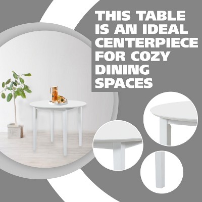 Houston 36" Round White Rubberwood Dining Table