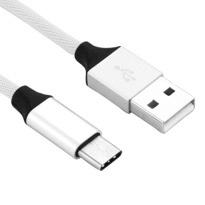 USB Type-C Braided Data Cable 3FT, Silver
