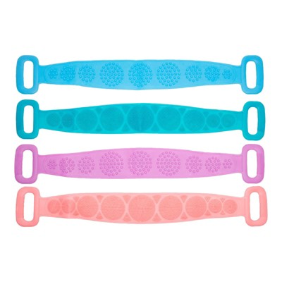 Okuna Outpost 4 Pack Exfoliating Silicone Back Scrubber for Shower (27.5 x 4.3 In)