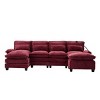 106" Chenille Modular Sectional Sofa with Chaise Lounge and Ottoman, U-Shaped Sleeper Cloud Couch for Living Room or Apartment–The Pop Home - 2 of 4