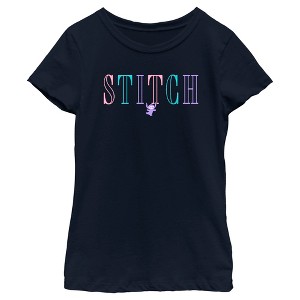 Girl's Lilo & Stitch Pastel Stitch T-Shirt - 1 of 4