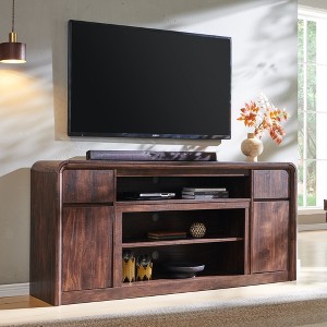 70" Modern TV Stand, Entertainment Center for TVs Up to 80", Wood Media Console with 2 Drawers & 2 Doors & 3 Open Shelves - 1 of 4