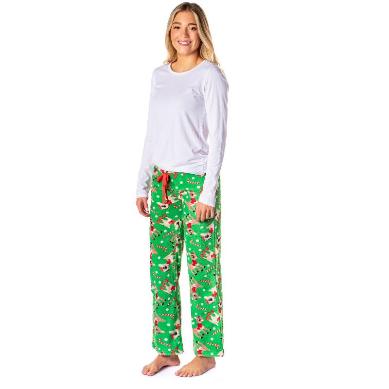 Rudolph The Red-Nosed Reindeer Women's Rudy And Clarice Plush Pajama Pants, 4 of 6