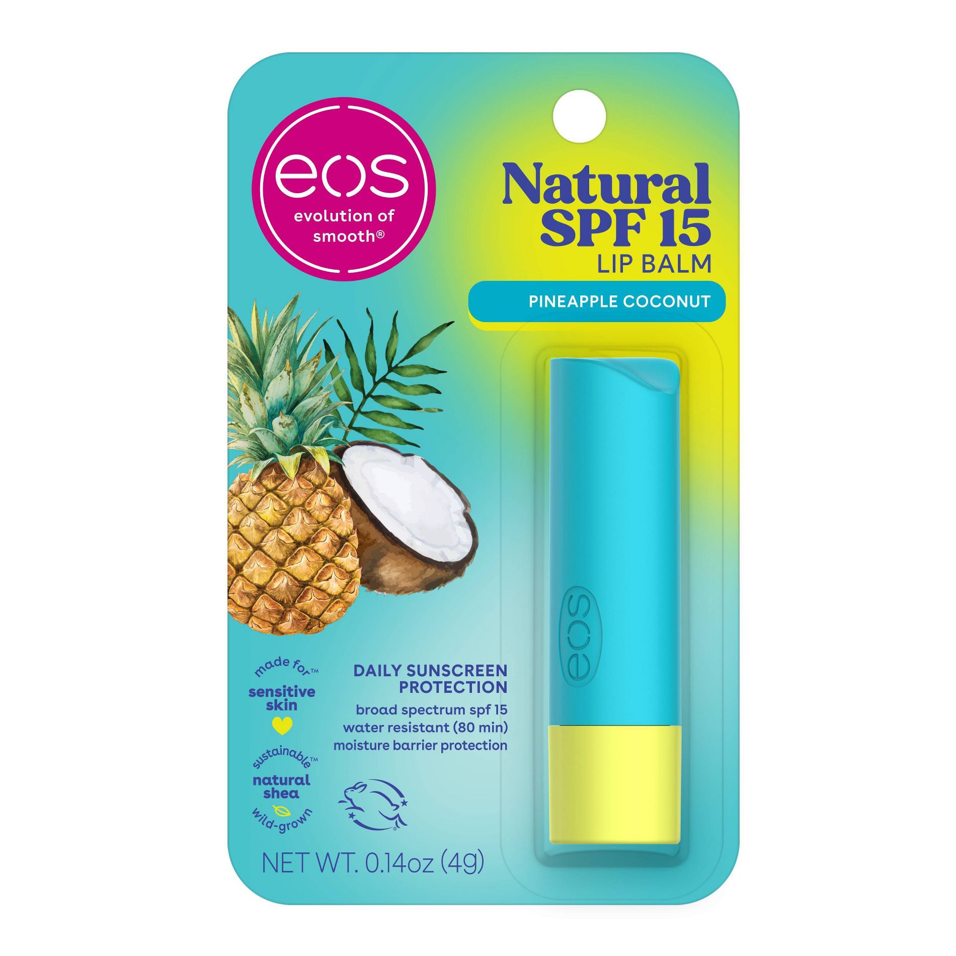 eos Natural SPF 15 Lip Balm - Pineapple Coconut - 0.14oz