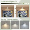 DORESshop White Round LED Picture Lights, 3 Pack Wireless Wall-Mounted Art Lights, Dimmable with Remote Timer for Paintings - 3 of 4