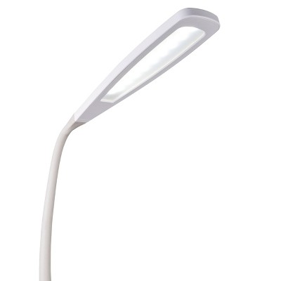 White Adjustable Gooseneck LED Floor Lamp with Touch Sensor