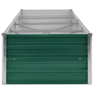 Green Galvanized Steel Outdoor Raised Garden Bed, 126" x 31.5"