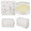 Unique Bargains Portable Floral Cosmetic Bag White 1 Pc - 3 of 3