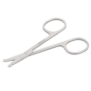 Unique Bargains Stainless Steel Round Tip Facial Mustache Nose Hair Scissor Cutter Trimmer - 1 of 4