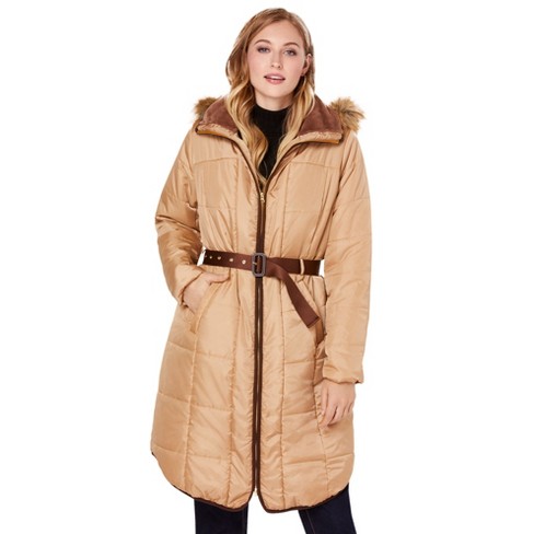 Jessica London Women’s Plus Size Belted Puffer Jacket, 24 W - Soft ...