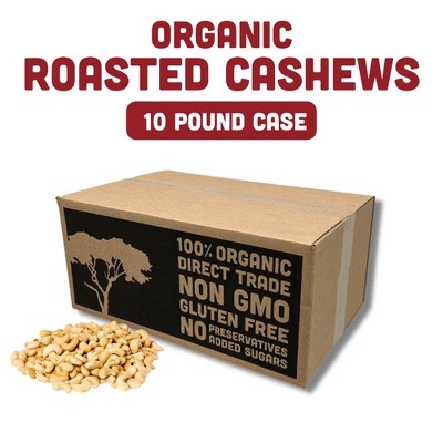 Mavuno Harvest Organic Dry Roasted Cashews, a Delicious Vegan Healthy Snack Packed with Vitamins and Bursting with Flavor - Bulk 10 LB PK