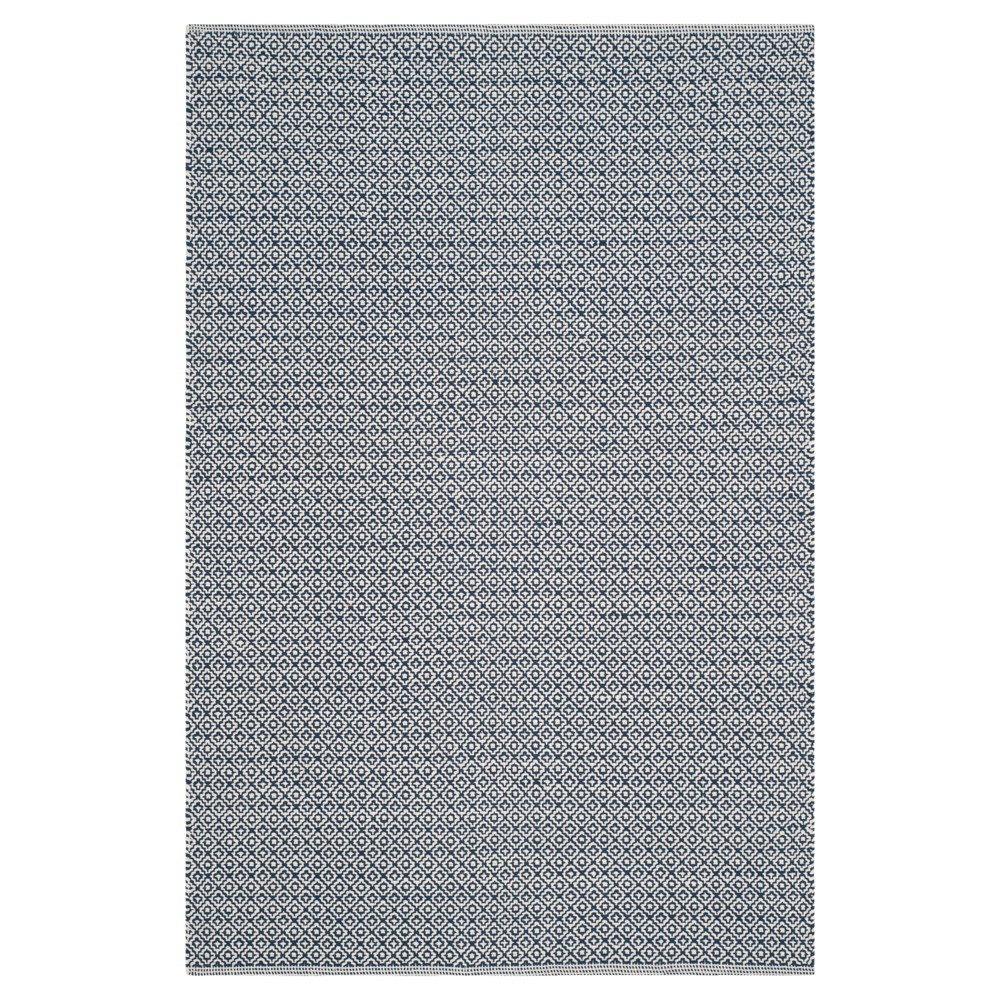 4'x6' Coachella Woven And Flatweave Rug Ivory/Navy - Safavieh