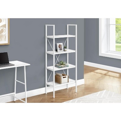 Monarch Specialties 4-Tier Bookshelf - 48" H White Metal & Laminate Bookcase For Office Or Bedroom - View #11