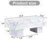 FONTOI Coffee Table with Patterns, Side Table with Spacious Top, Easy to Clean, White, 21.6"*17.2"*43.3" - 3 of 4