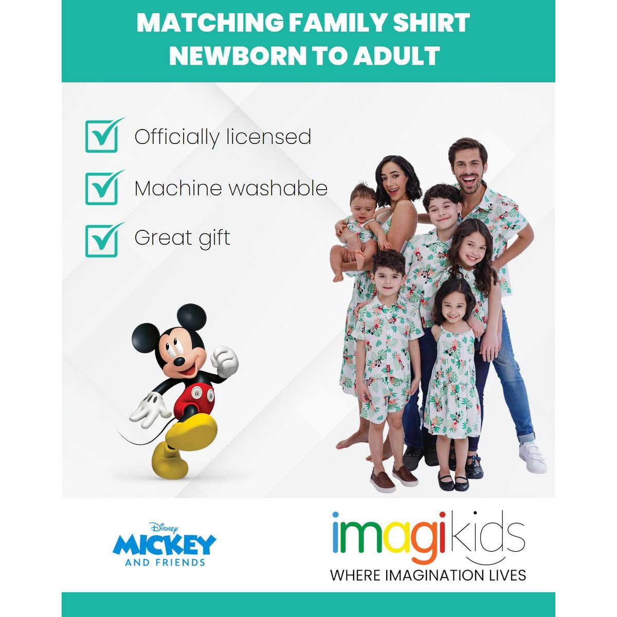 Disney Mickey Mouse Hawaiian Adult Matching Family Hawaiian Button Down Dress Shirt - thumbnail 4