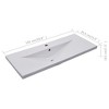 vidaXL Wash Basin Built-in Sink Vanity Sink Bathroom Basin Bath Sink Ceramic - 39.8" x 15.6" x 7.3" - 3 of 4