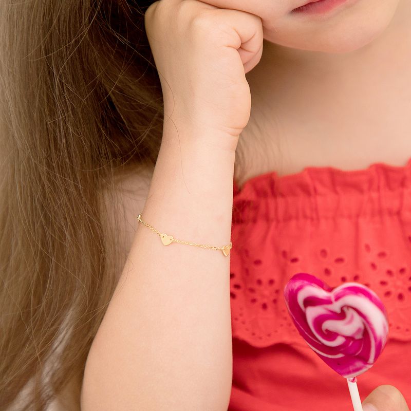 Girls' Polished Heart Charm Bracelet 14k Gold - In Season Jewelry, 4 of 7