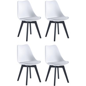 Nordlys Set of 4 Wood and Polypropylene Dining Chairs Modern Design Style Upholstery Dining Room - 1 of 4
