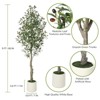 Jojoka Tall Artificial Olive Tree with Planter, Faux Olive Plants with Natural Wood Trunk and Lifelike Fruits for Indoor Decor - 2 of 4