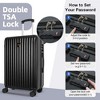 3-Piece Lightweight Hardshell Luggage Set with Double Spinner Wheels, Large Capacity, Includes 3-Piece U-Shaped Travel Pillow Set - 4 of 4