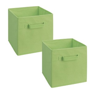 ClosetMaid Cubicals Fabric Drawer, Open Storage Bin for Home Organization, 11" H X 10.5" W X 10.5" D, Green (2 Pack) - 1 of 4