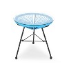Modern Outdoor Rattan Side Table, Handcrafted Design with Tempered Glass Top - 4 of 4