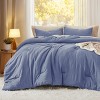 Bedsure | 3Pcs Beige Soft Warm Imitation Washed Cotton Bed Comforter Sets for All Seasons - 2 of 4
