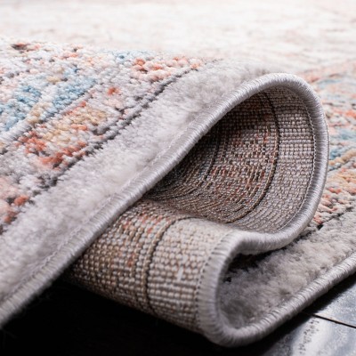 Dreamy Abstract Blue and Grey 8' x 10' Synthetic Area Rug