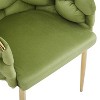 Sapphtopaz Handmade Accent Chair Modern Velvet Mid-Back Chairs Knitting Armchair with Gold Legs Accent Chairs for Living Room, Bedroom - 4 of 4