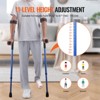VEVOR Forearm Crutches for Adults,11-Level Height Adjustable Walking Crutches with 4-Level Upper Cuff,Lightweight Aluminum,1 Pair (350LBS),Black&Blue - 4 of 4