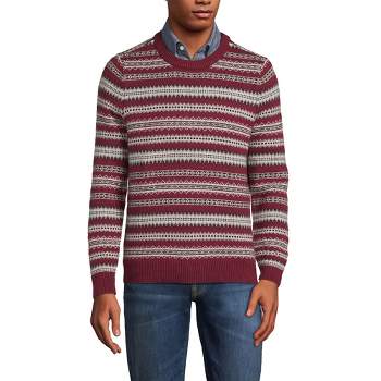 Lands' End Men's Lighthouse Fairisle Crew Sweater