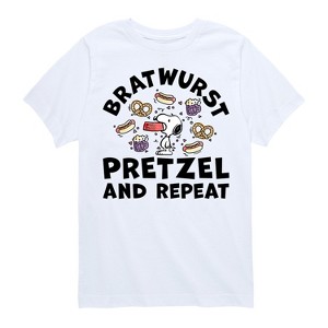 Boys' - Peanuts - Bratwurst Pretzel And Repeat Snoopy Short Sleeve Graphic T-Shirt - 1 of 4