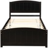 Twim Size Wood Platform Bed with Headboard and Wood Slat Support - 3 of 4