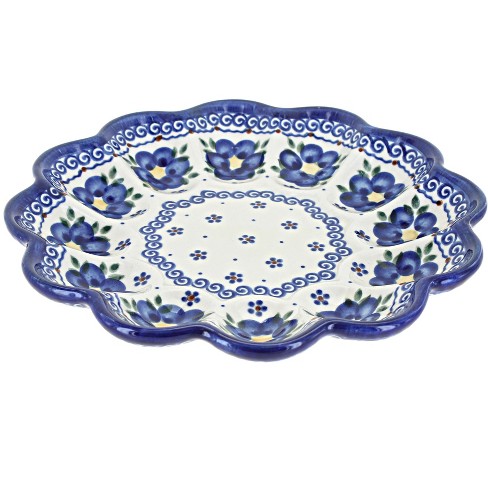 Blue Rose Polish Pottery 130 Vena Egg Plate - image 1 of 1