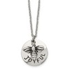Chisel Stainless Steel Polished and Enameled JOYFUL Bumble Bee Pendant Necklace 22" Cable Chain - 2 of 4