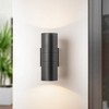 Rennnsan Runelith 10"H Hardwired Linear Aluminum Modern LED Dimmable Outdoor Wall Sconce in Black - 4 of 4