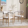 Christopher Knight Home Set of 2 Eva Modern Upholstered Iron Dining Chairs with Curved Open Back Beige/Light Brown - 2 of 4