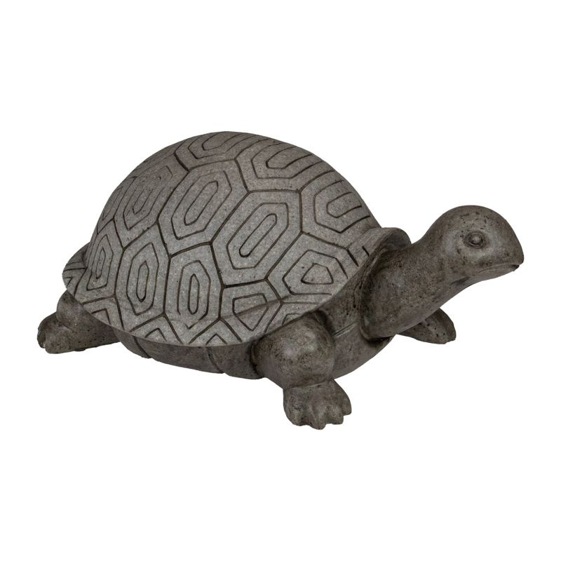 Northlight 11.75" Polished Gray Turtle Outdoor Garden Statue, 3 of 6