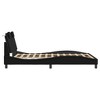 vidaXL Bed Frame with Headboard Black Faux Leather 54"x75" Full Size Modern Design - 4 of 4