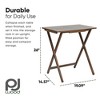 PJ Wood 5 Pack XL Oversize Tray Table for Living Room or Kitchen, Indoor TV Tray for Small Spaces and Family Gatherings, Rustic Espresso - 3 of 4