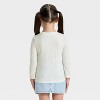 Toddler Girls' Long Sleeve Floral Heart Graphic Shirt - Cat & Jack™ Cream - 3 of 4