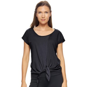 Expert Brand USA-Made Women's MoCA™ Cotton Blend Front Tie T-Shirt - 1 of 4